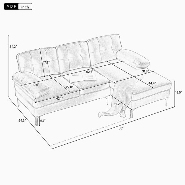 Mercer41 Nerijus 83'' Velvet Sofa Wayfair